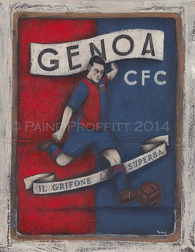 Italian Football Gift - Genoa Limited Edition Print by Paine Proffitt