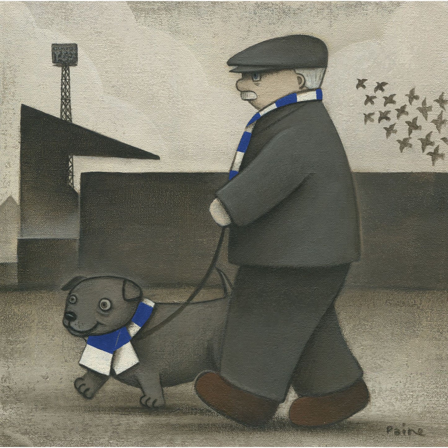 Everton Gift Walkies Ltd Edition Football Print by Paine Proffitt | BWSportsArt