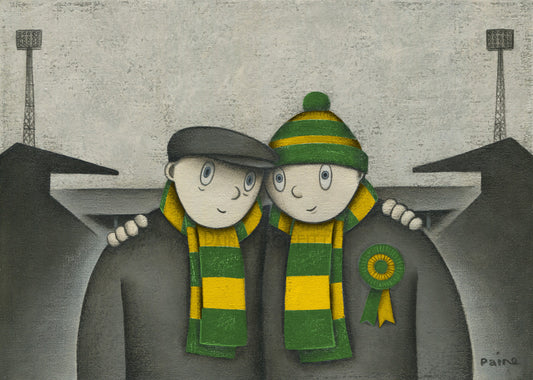 Norwich City Gift With Him On a Saturday Ltd Signed Football Print by Paine Proffitt