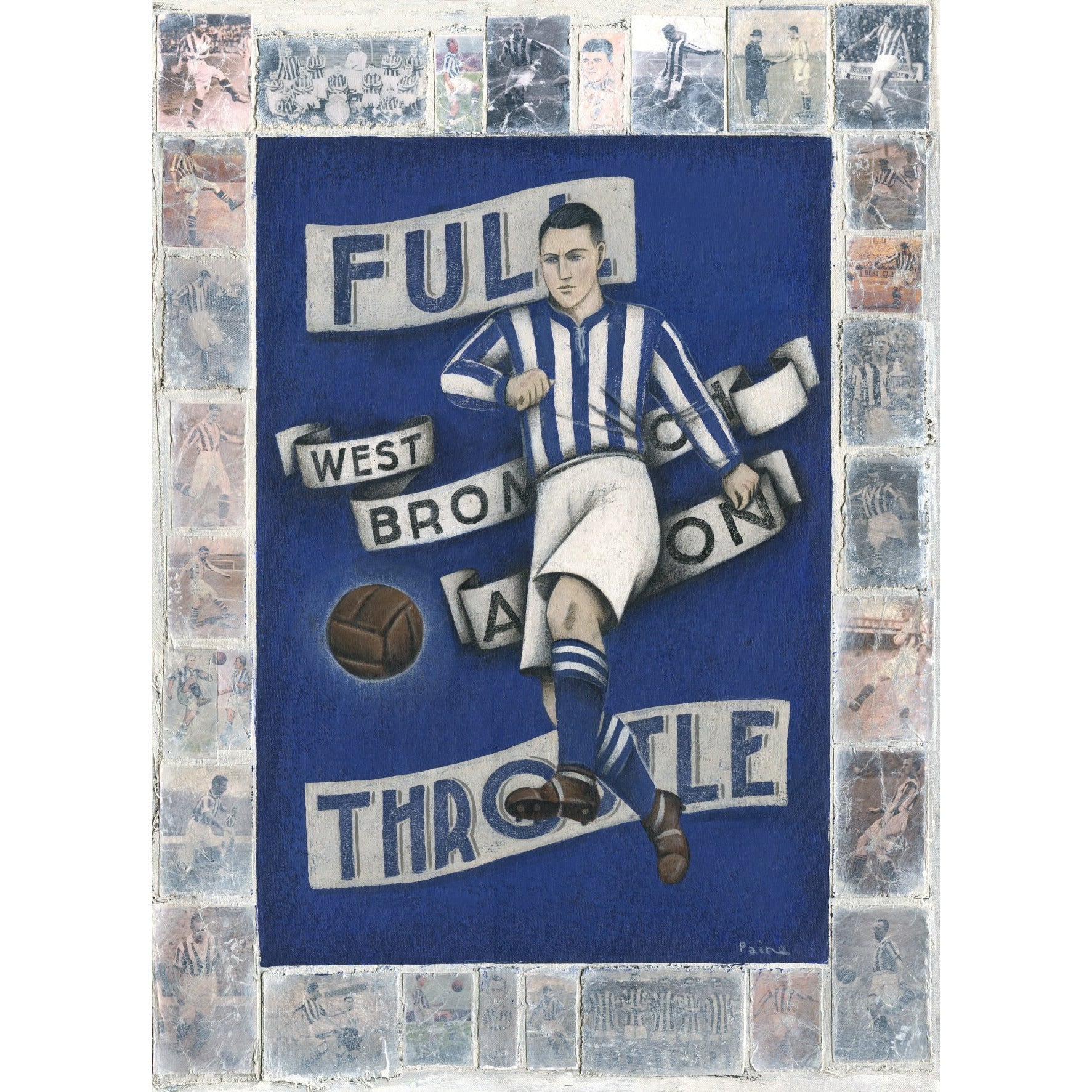 West Brom Gift - West Bromwich Limited Edition Football Print by Paine Proffitt | BWSportsArt